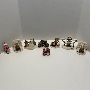 Charming Tails Mouse Christmas Figurines Lot Fitz Floyd Enesco Holiday